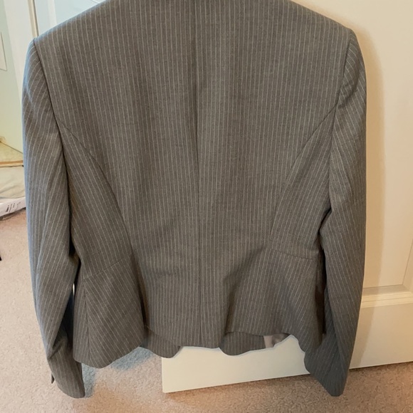 Ann Taylor gray blazer with white pinstripes - Picture 5 of 5